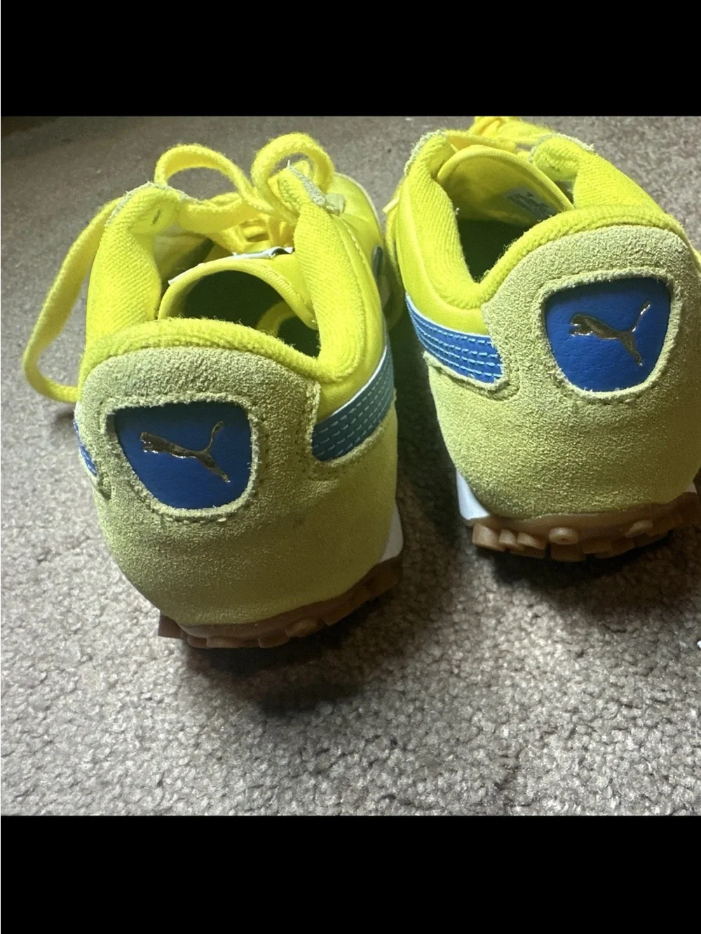 PUMA Easy Rider Low Top Lace Up Sneakers Yellow/Blue Solid 399371-14 M5 W6.5